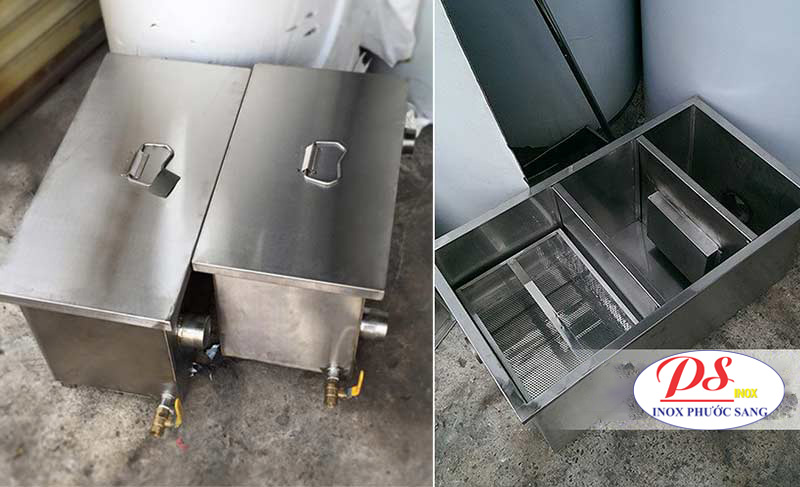Bẫy mỡ inox 2 ngăn
